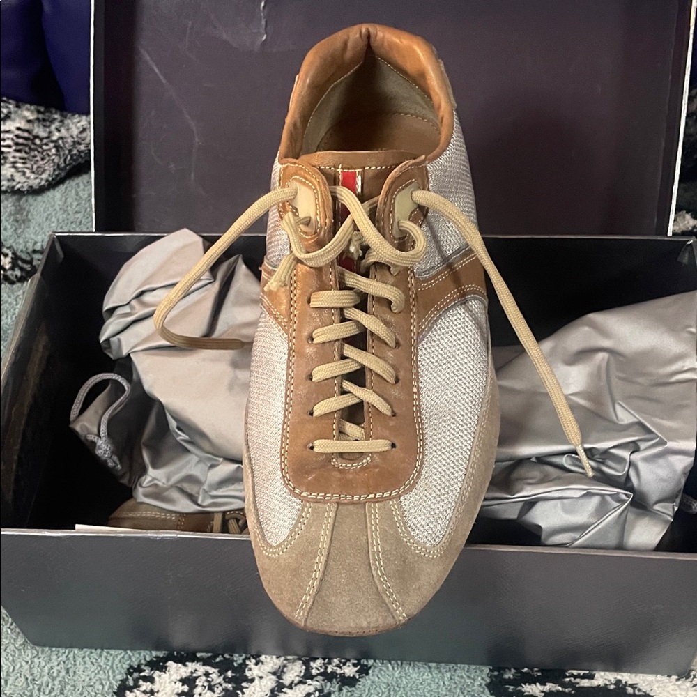 Prada Beige and Brown Men's Sneakers